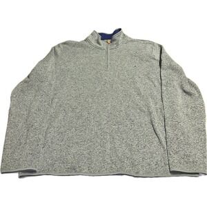 Crown & Ivy Pullover‎ Men's XL - Gray & Blue 1/4 Zip Long Sleeve Sweater